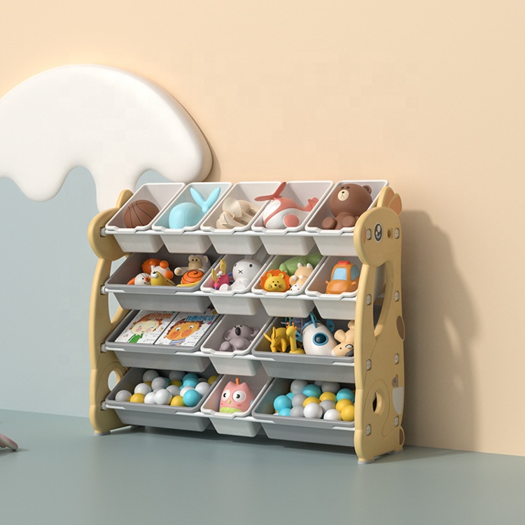 Plastic Kids Bookshelf Storage Rack Baby Picture Book Rack Baby Household Toy Storage Cabinet Box Organizer 