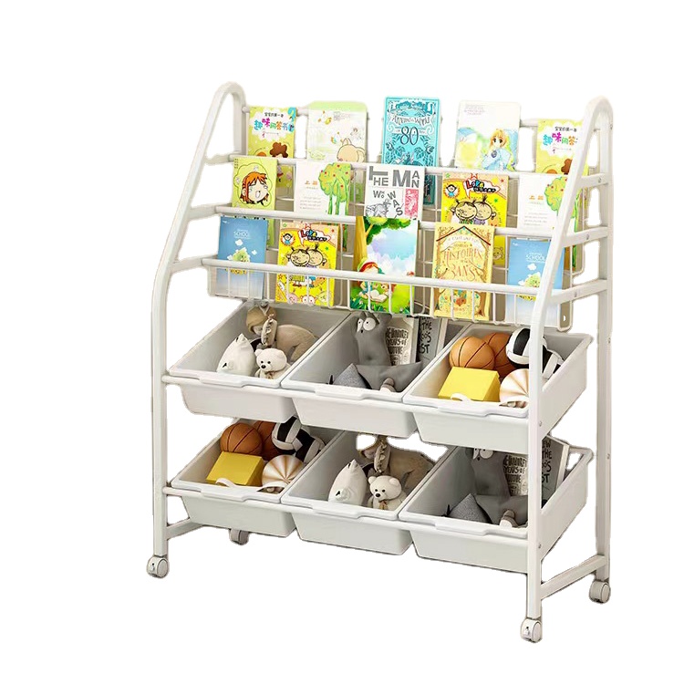 White Metal Wire Magazine Rack Display Stand 